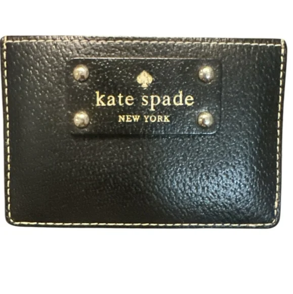 Kate Spade Black Leather Card Holder - Picture 2 of 3